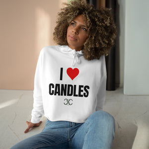 I Love Candles Crop Hoodie